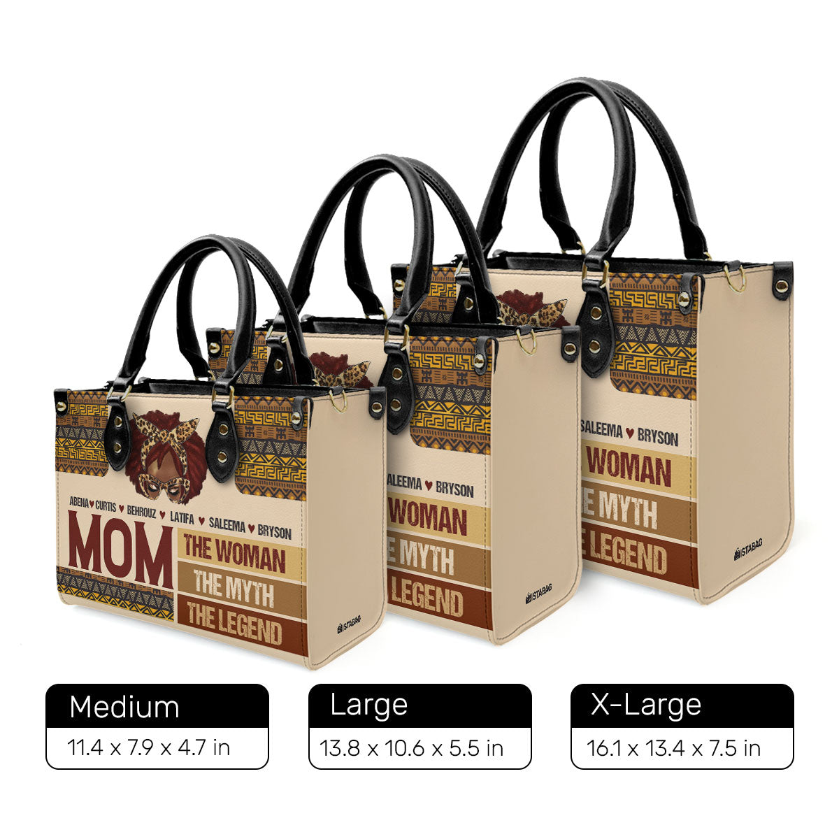 Mom The Woman The Myth The Legend - Personalized Leather Handbag SBLHBLM1931M