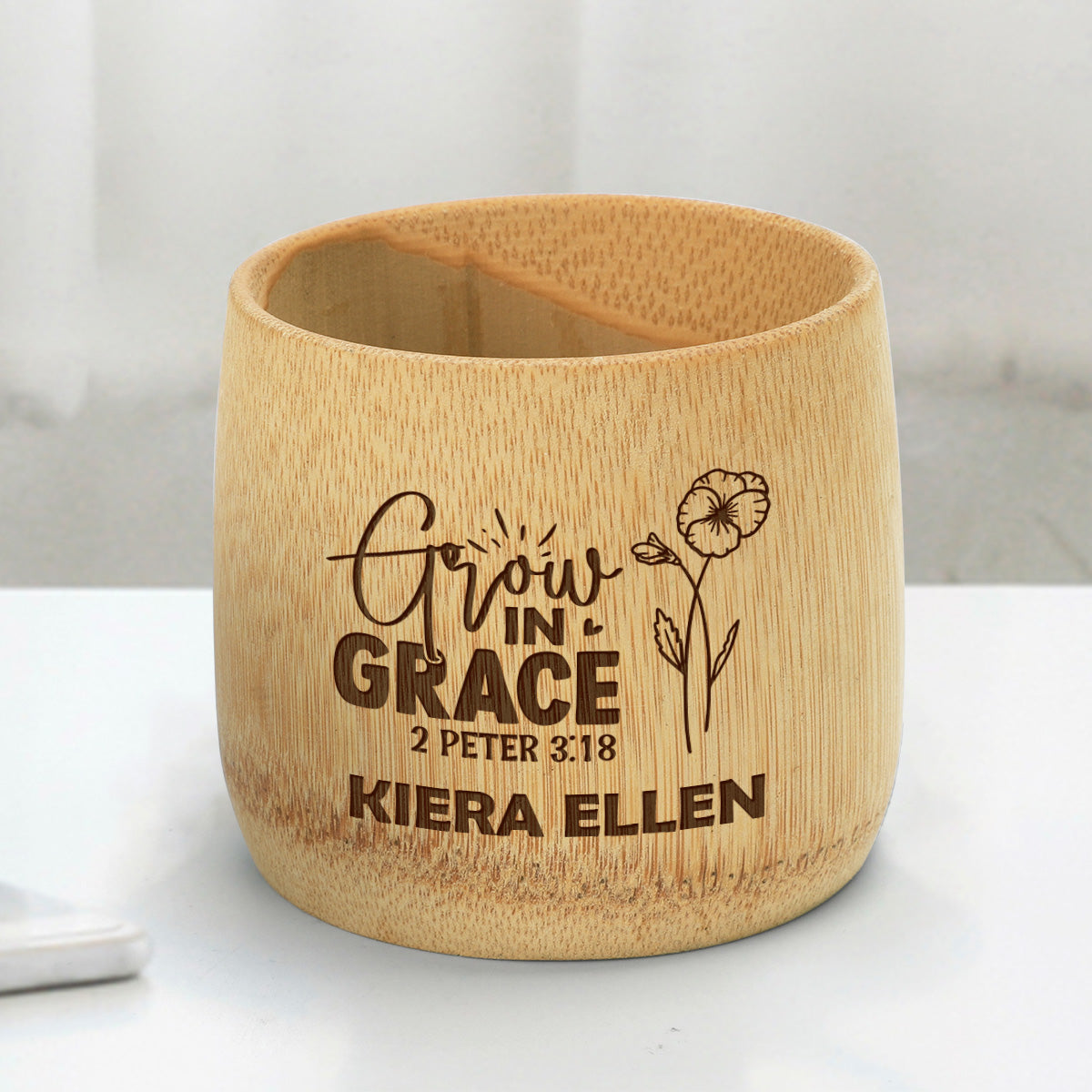 Grow In Grace - Personalized Bamboo Cup