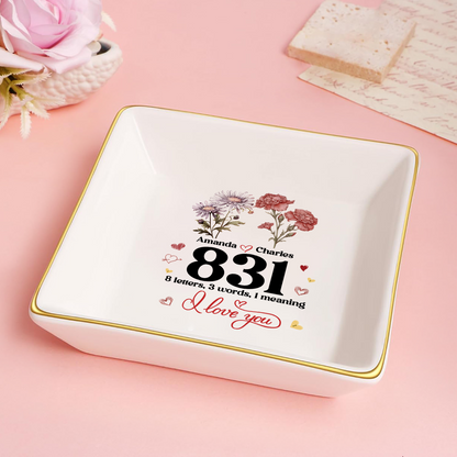 8 Letters 3 Words 1 Meaning I Love You - Personalized Jewelry Dish