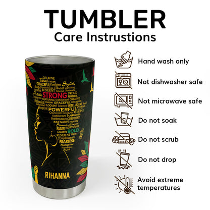 Strong Powerful Bold - Personalized Stainless Steel Tumbler