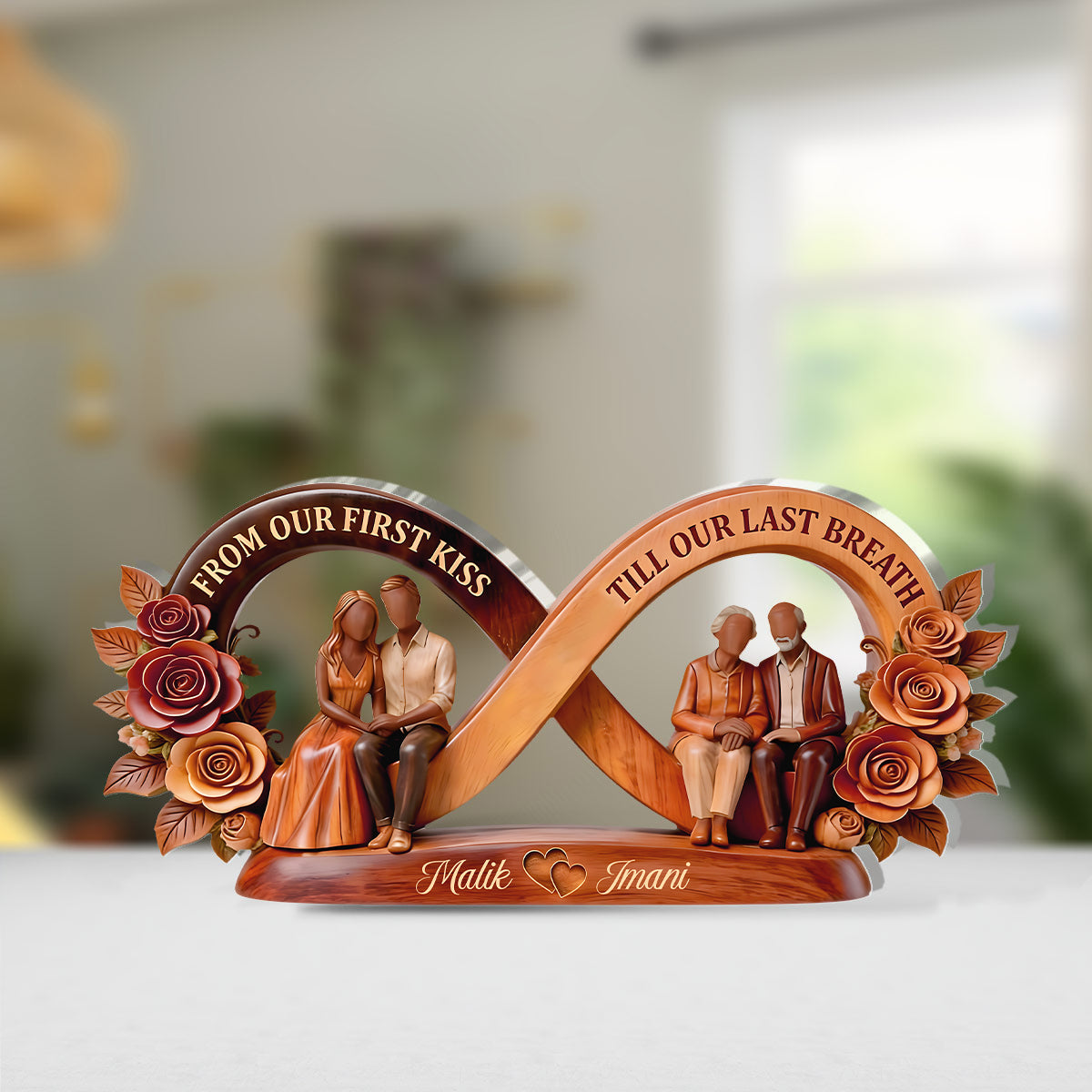 From Our First Kiss Till Our Last Breath - Personalized Custom Shaped Acrylic Plaque