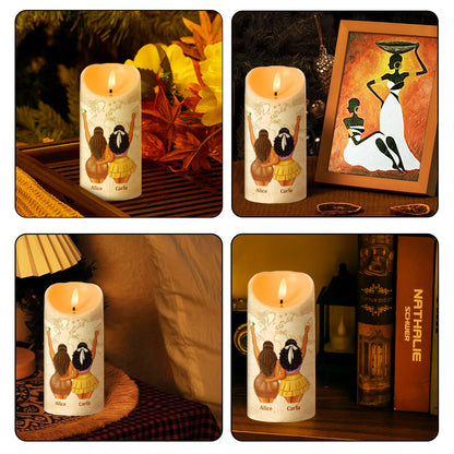 Sister You Light Up My World Like Nobody Else - Personalized Flameless LED Candle