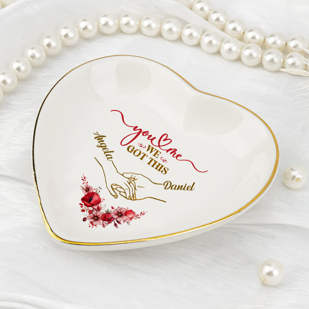 You And Me We Got This - Personalized Heart Shaped Jewelry Dish