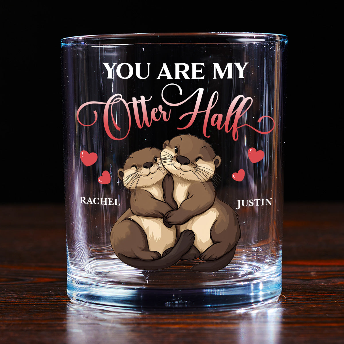 You Are My Otter Half - Personalized Round Whiskey Glass