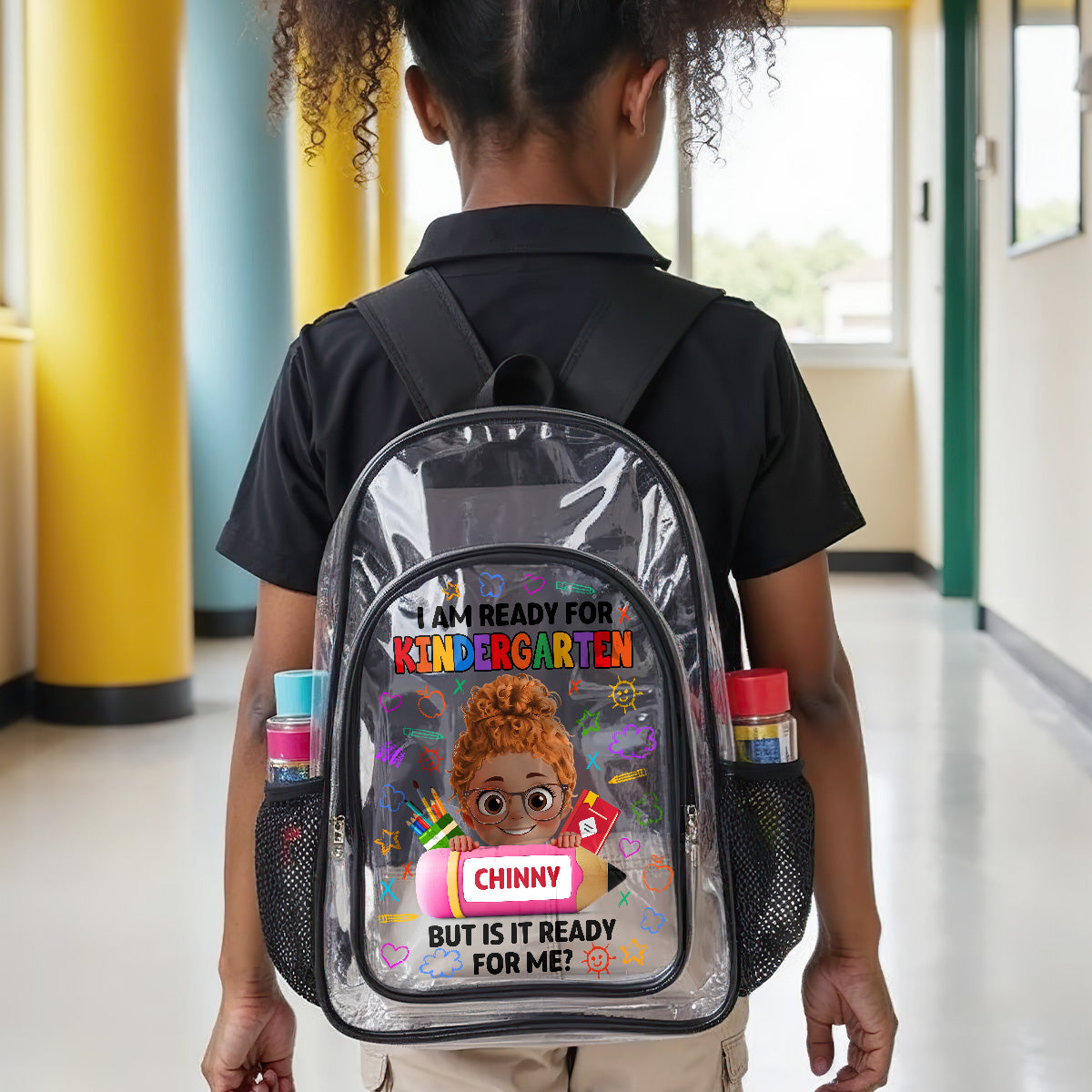 I Am Ready - Personalized Clear Backpack