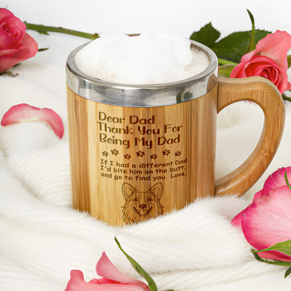 Thank You For Being My Mom Dad - Personalized Stainless Bamboo Mug