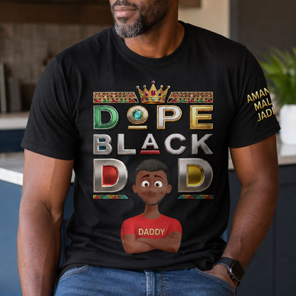 Dope Black Dad - Personalized All-Over-Print T-Shirt