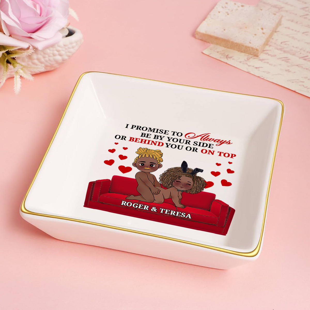 I Promise To Always Be By Your Side - Personalized Jewelry Dish