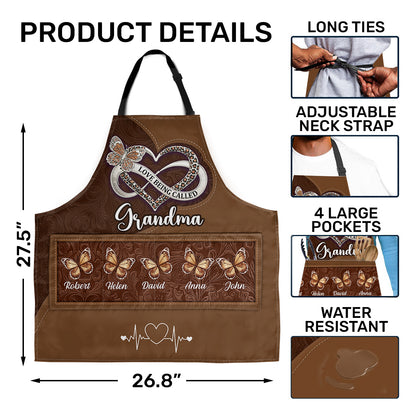 Grandma's Kisses - Personalized Apron With Pocket
