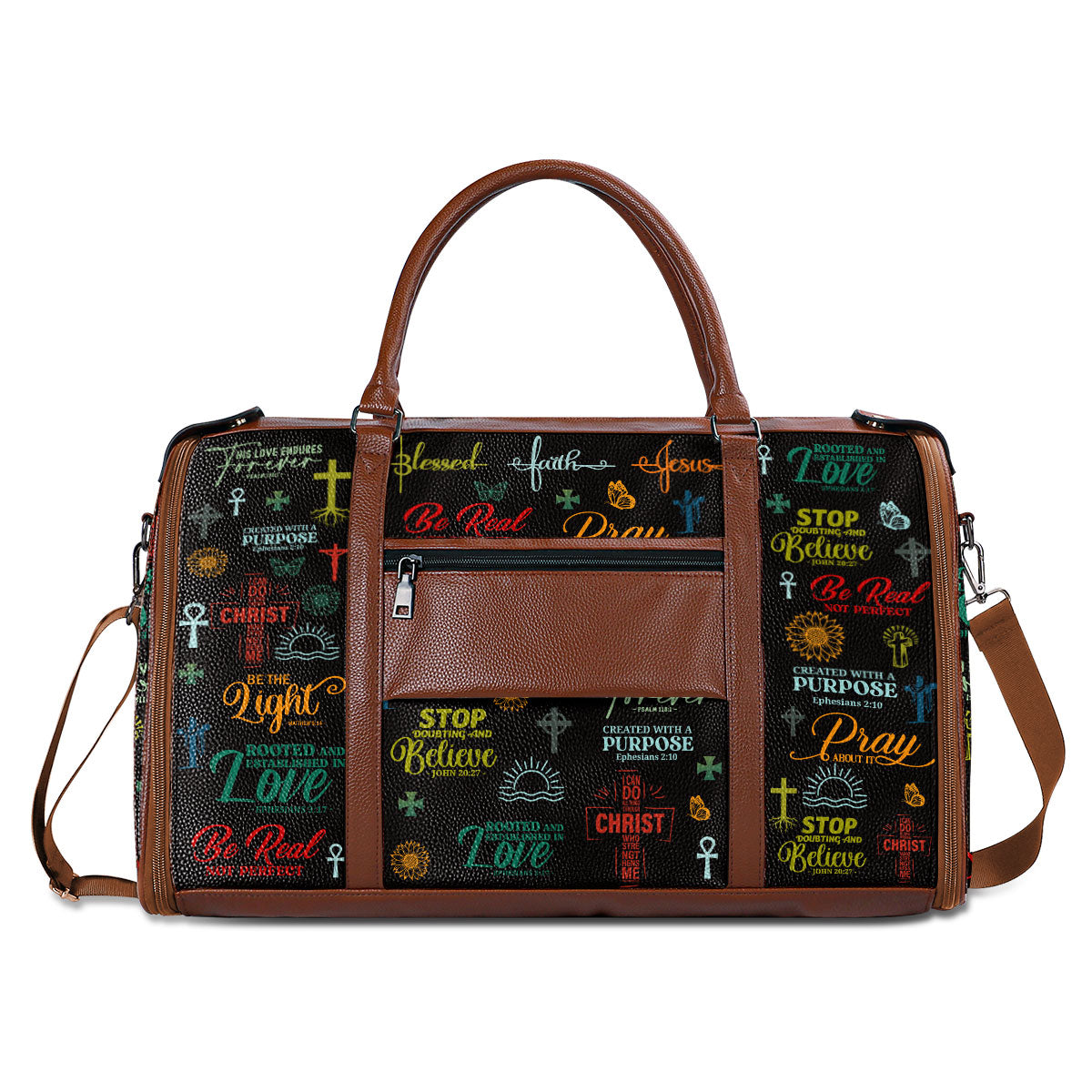 If God Is For Us - Personalized Leather Duffle Bag SBDFLM1855L