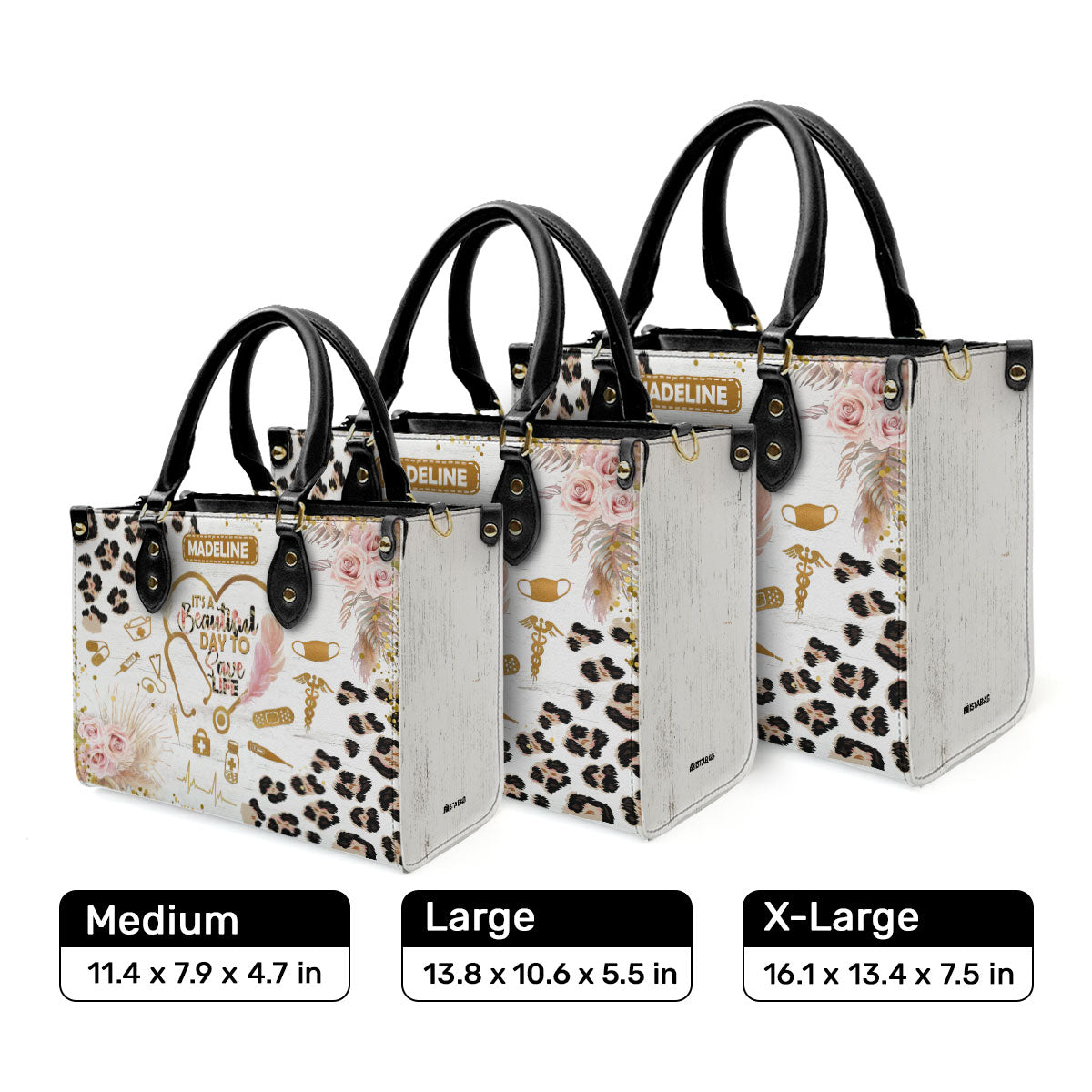 It's A Beautiful Day To Save Lives - Personalized Leather Handbag SBLHBLN1570TA