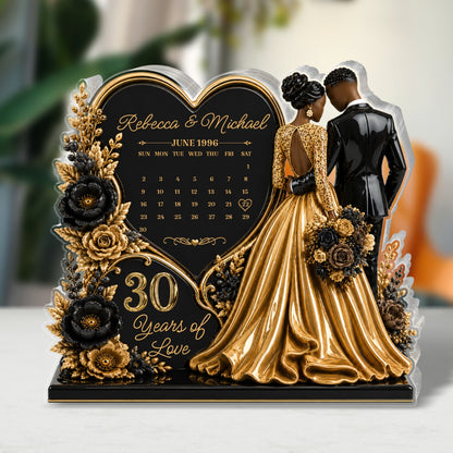 Wedding Couple Romantic Anniversary Gift - Personalized Custom Shaped Acrylic Plaque