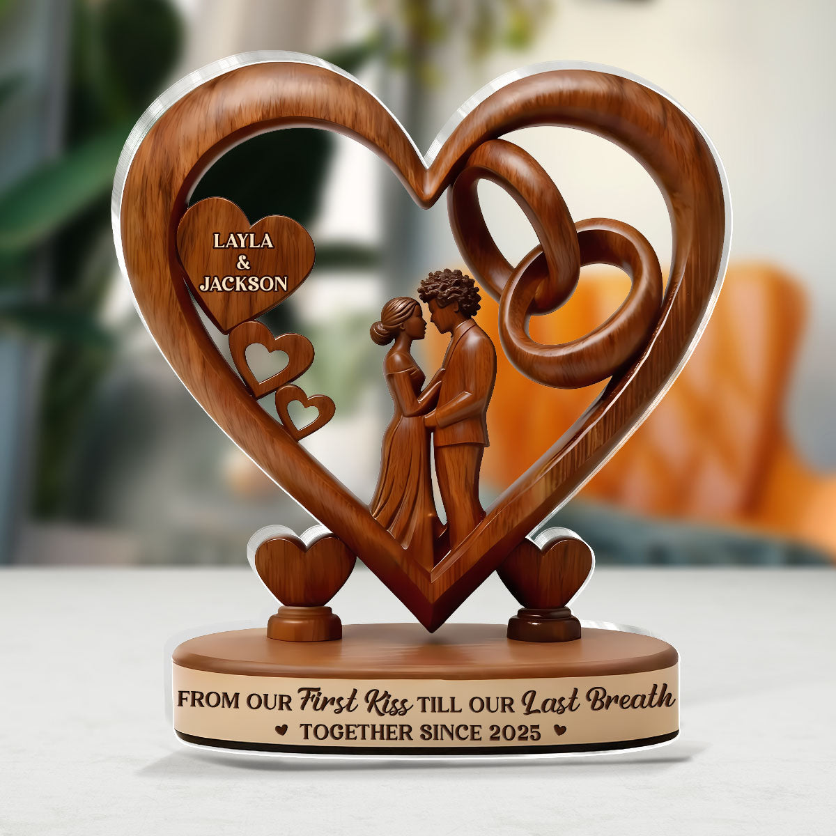 From Our First Kiss Till Our Last Breath - Personalized Custom Shaped Acrylic Plaque