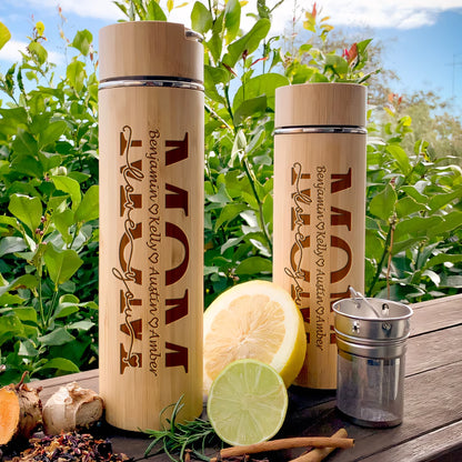 Love You Mom - Personalized Stainless Bamboo Tumbler