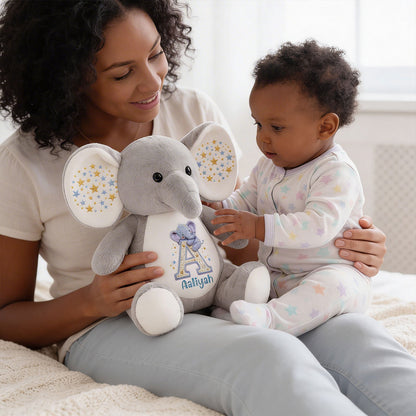 Cute Elephant Alphabet Name - Personalized Stuffed Elephant