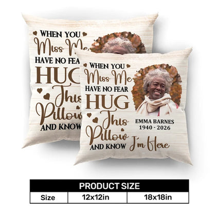 When You Miss Me Have No Fear - Personalized Crystal Velvet Pillow