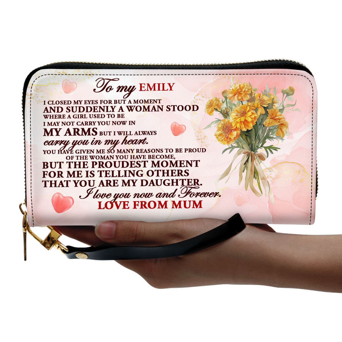 You Are My Daughter - Personalized Leather Clutch Purse SBCPLM2087M