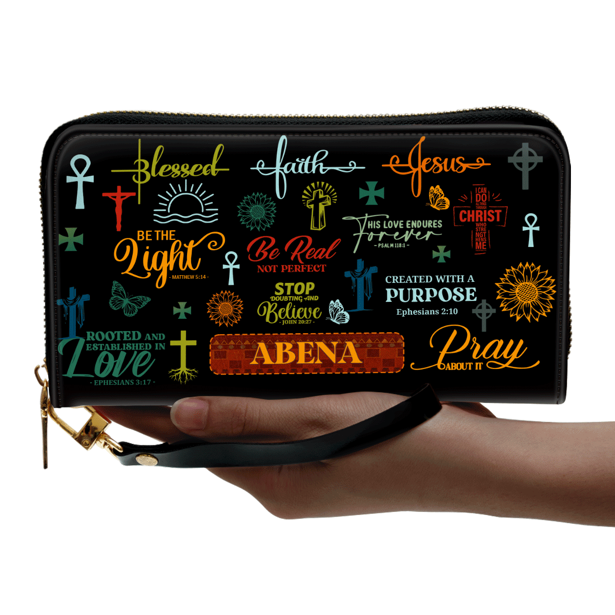 If God Is For Us - Personalized Leather Clutch Purse