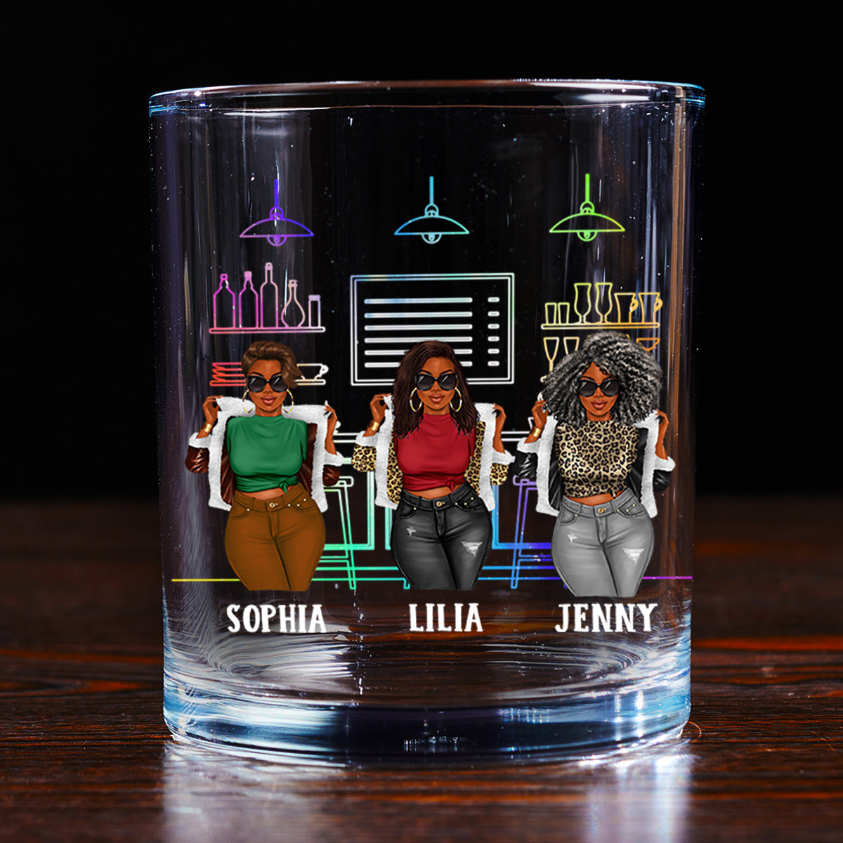 Apparently We're Trouble When We Are Together - Personalized Round Whiskey Glass