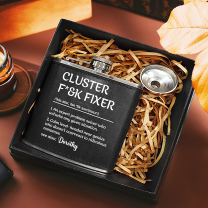 Cluster Fixer - Personalized Leather Flask