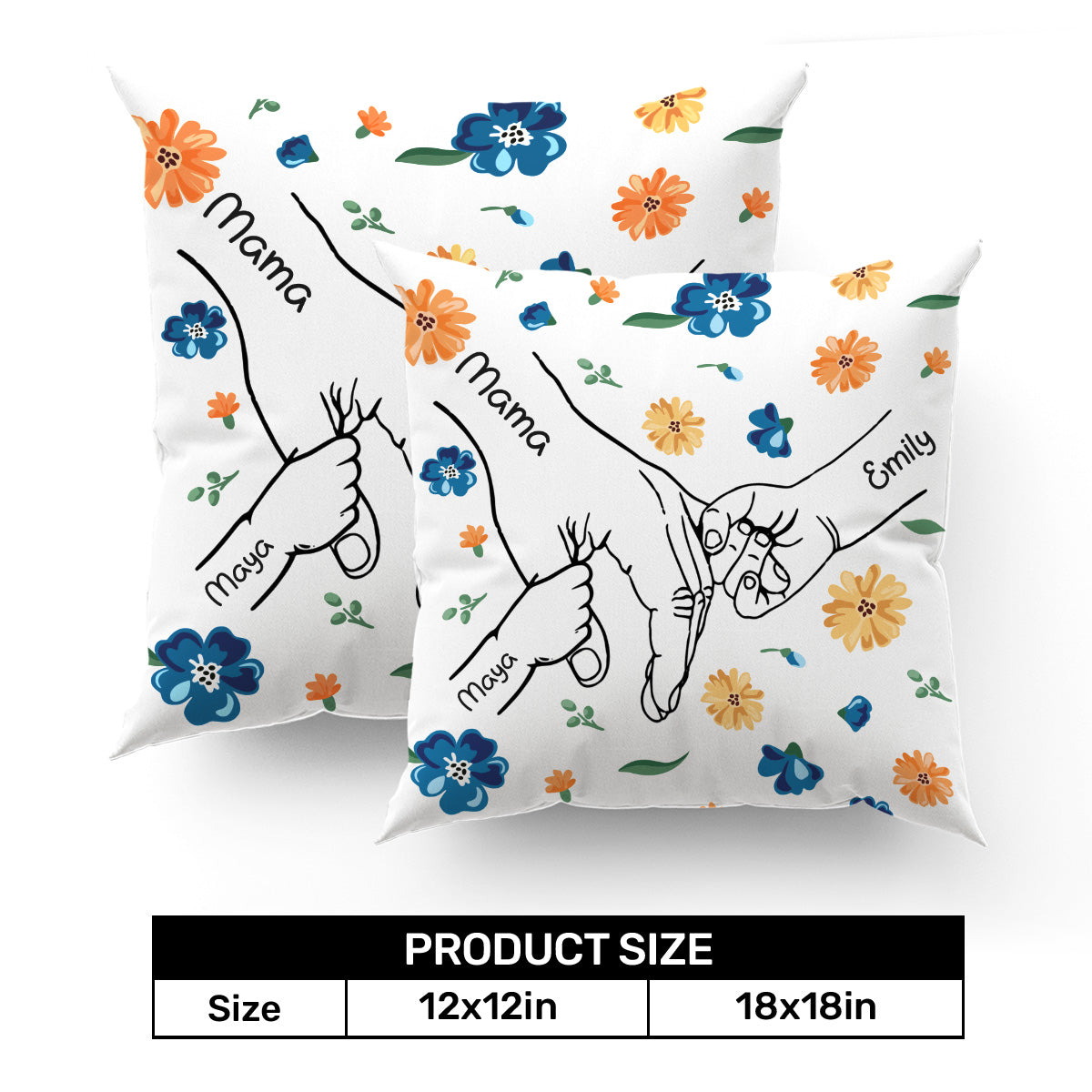 Mom Flower Hands - Personalized Pillow