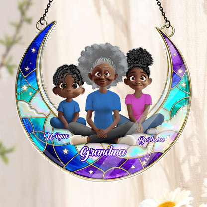 Grandma Mom Moon Love - Personalized Acrylic Suncatcher