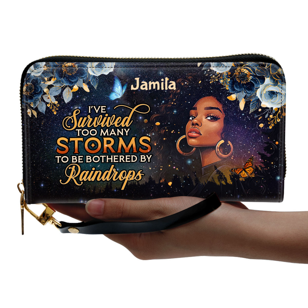 I've Survived Too Many Storms - Personalized Leather Clutch Purse SBCPLHA2419T