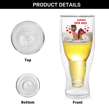 I Promise To Always Be By Your Side - Personalized Inverted Beer Glass