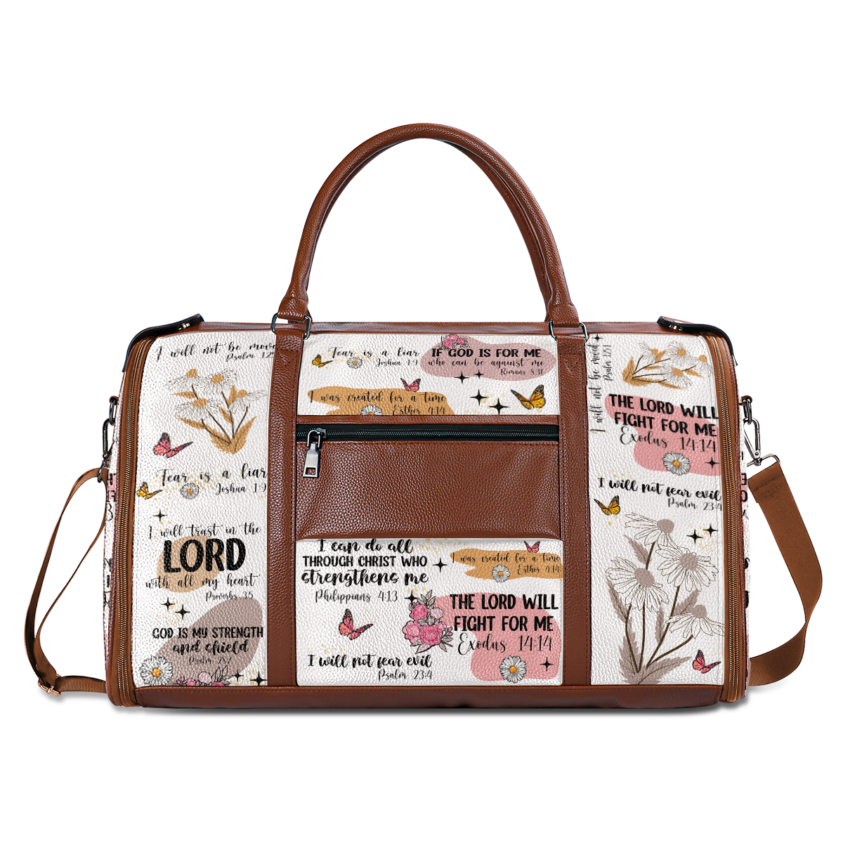 I Will Trust In The Lord - Personalized Leather Duffle Bag SBDFLHA1208D