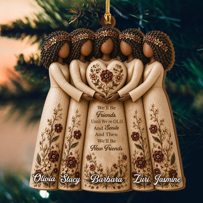Always Connected By Heart - Personalized Wood Ornament Cutout & Print 1 Side