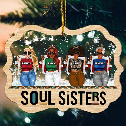 Soul Sisters - Personalized Wood & Acrylic Ornament