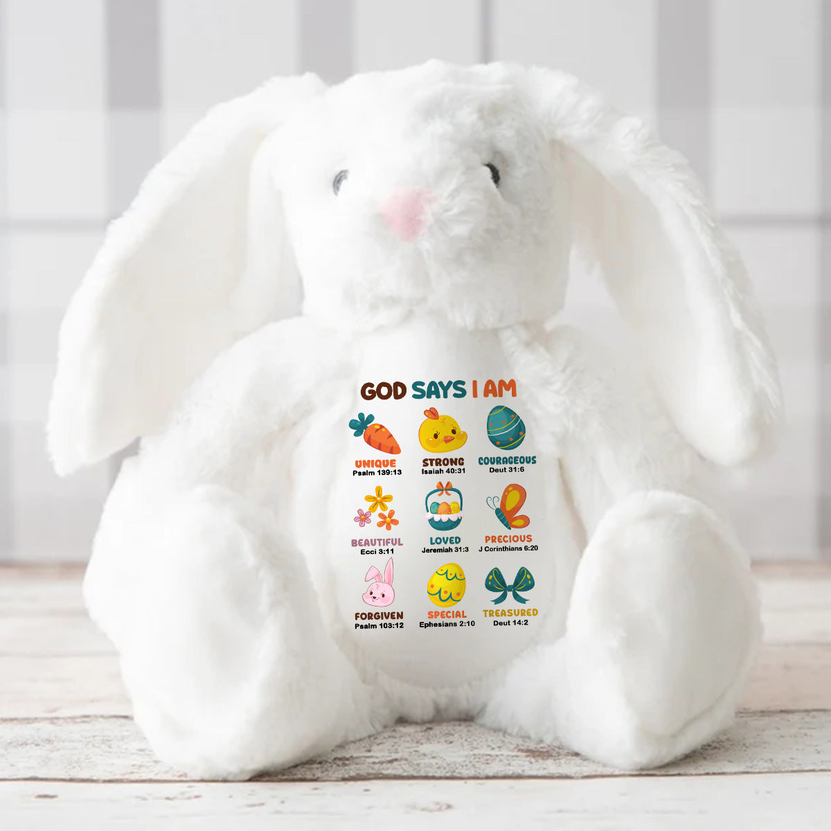 I Am - Personalized Stuffed Bunny