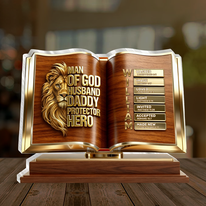 Plaque on a living room table