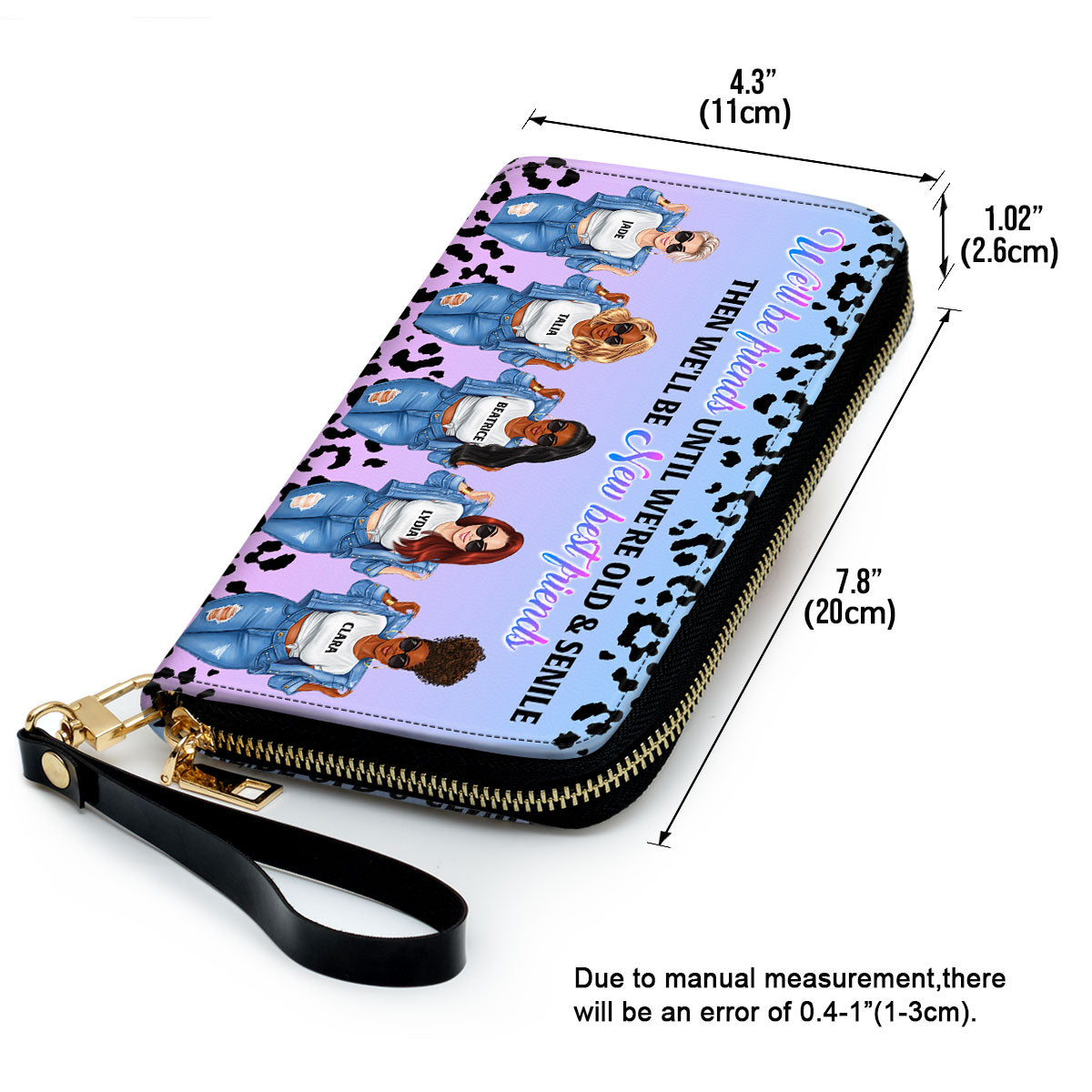 We Will Be New Best Friends - Personalized Leather Clutch Purse