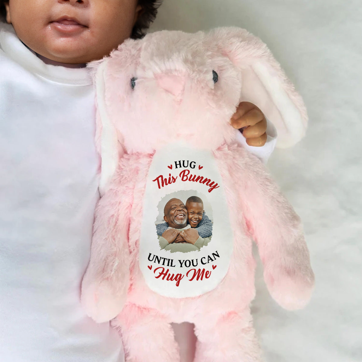 Hug This Bunny Until You Can Hug Me - Personalized Stuffed Bunny