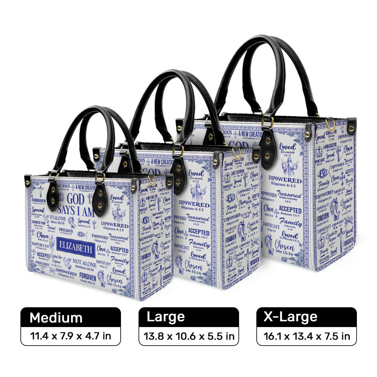God Says I Am - Personalized Leather Handbag