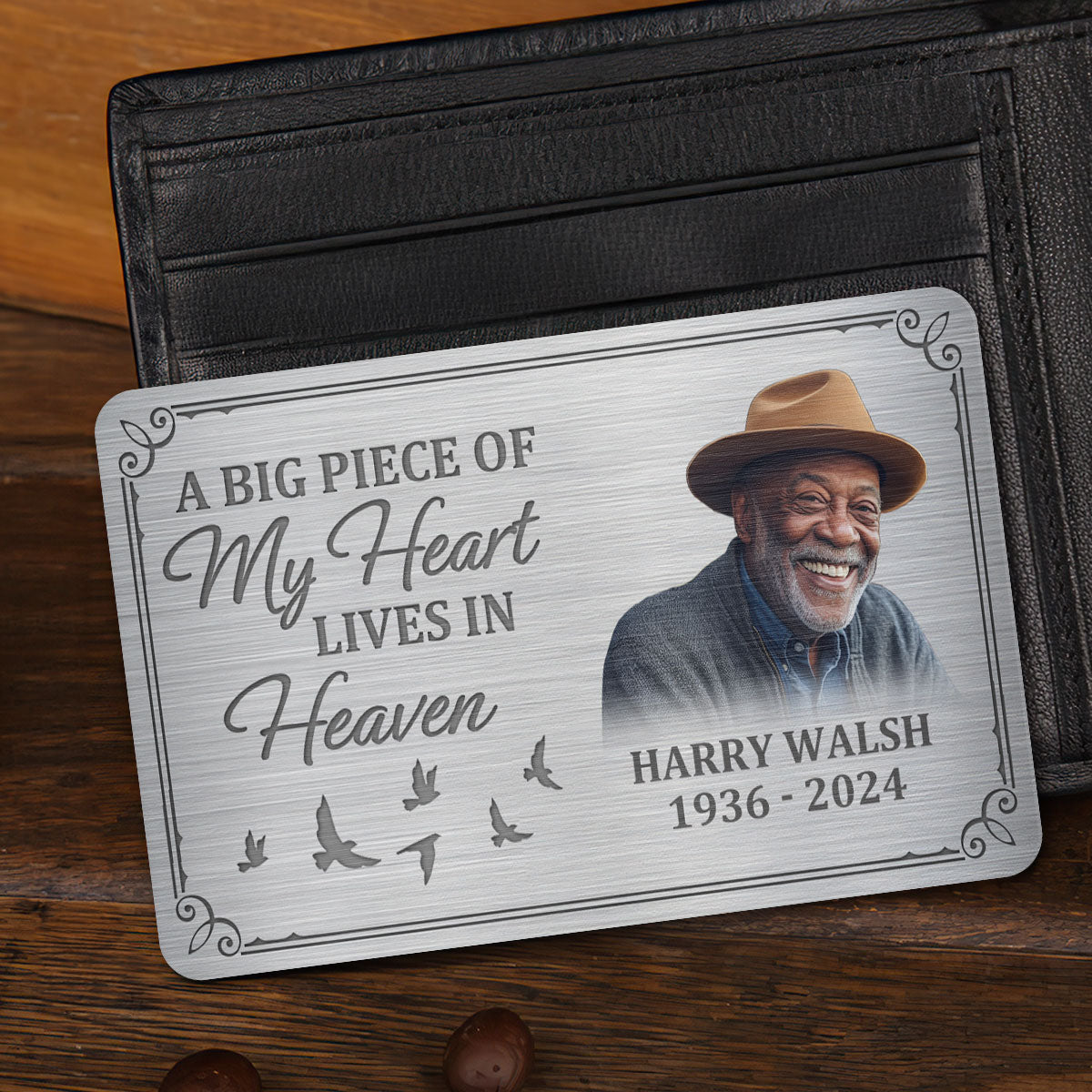 I Will Carry You With Me Until I See You Again - Personalized Aluminum Wallet Card