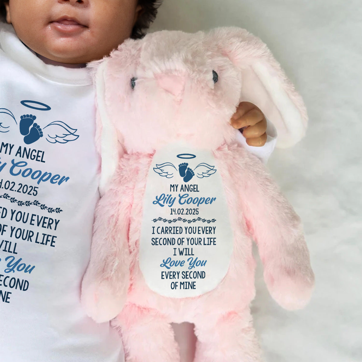 I Will Love You Every Second Of Mine - Personalized Stuffed Bunny