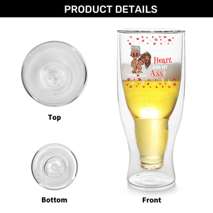 You Have My Heart - Personalized Inverted Beer Glass