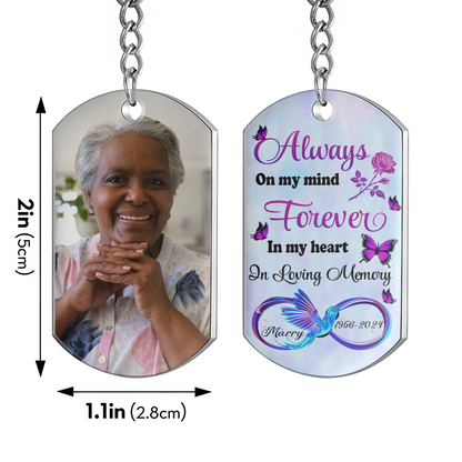 Always On My Mind Forever In My Heart - Personalized Stainless Steel Keychain