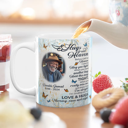 Hugs From Heaven - Personalized White Ceramic Mug