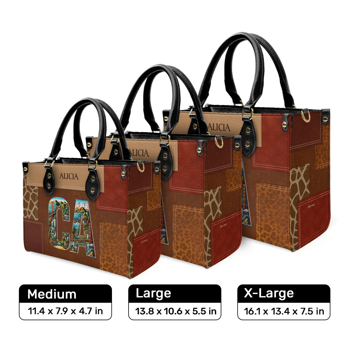 State Pride - Personalized Leather Handbag STB160