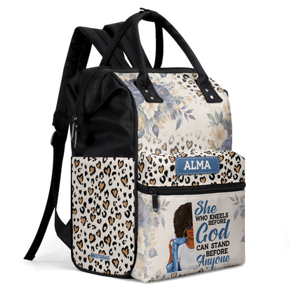 She Who Kneels Before God Can Stand Before Anyone - Personalized Duckbilled Backpack SBDBPLN1145D