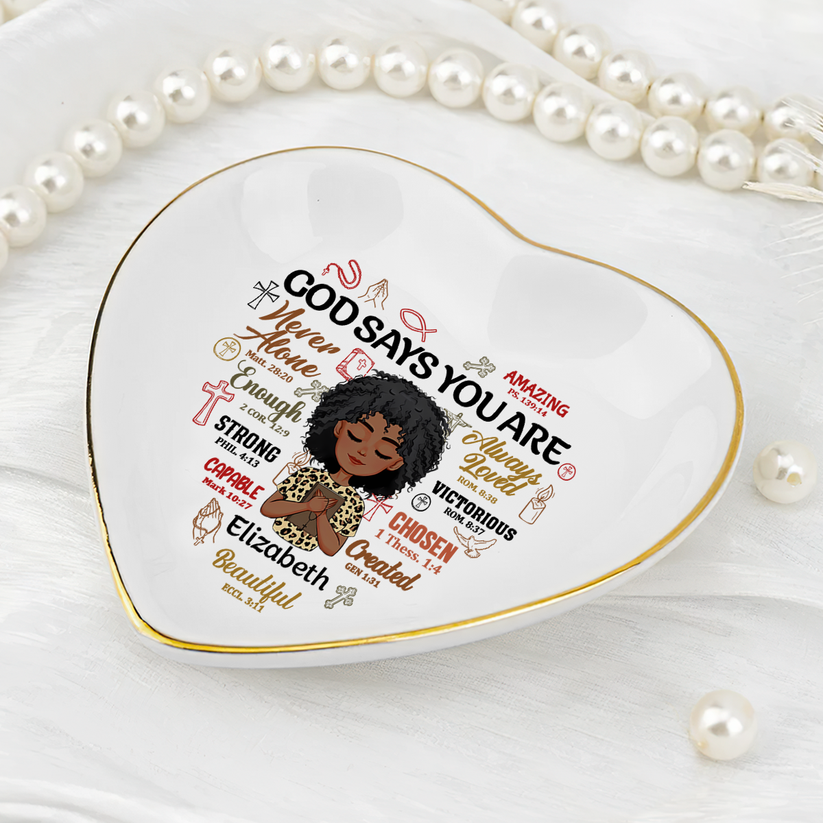 God Says You Are - Personalized Heart Shaped Jewelry Dish