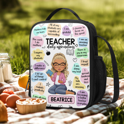 Teacher Daily Affirmations - Personalized Lunch Box Bag SBLBBLN1682L