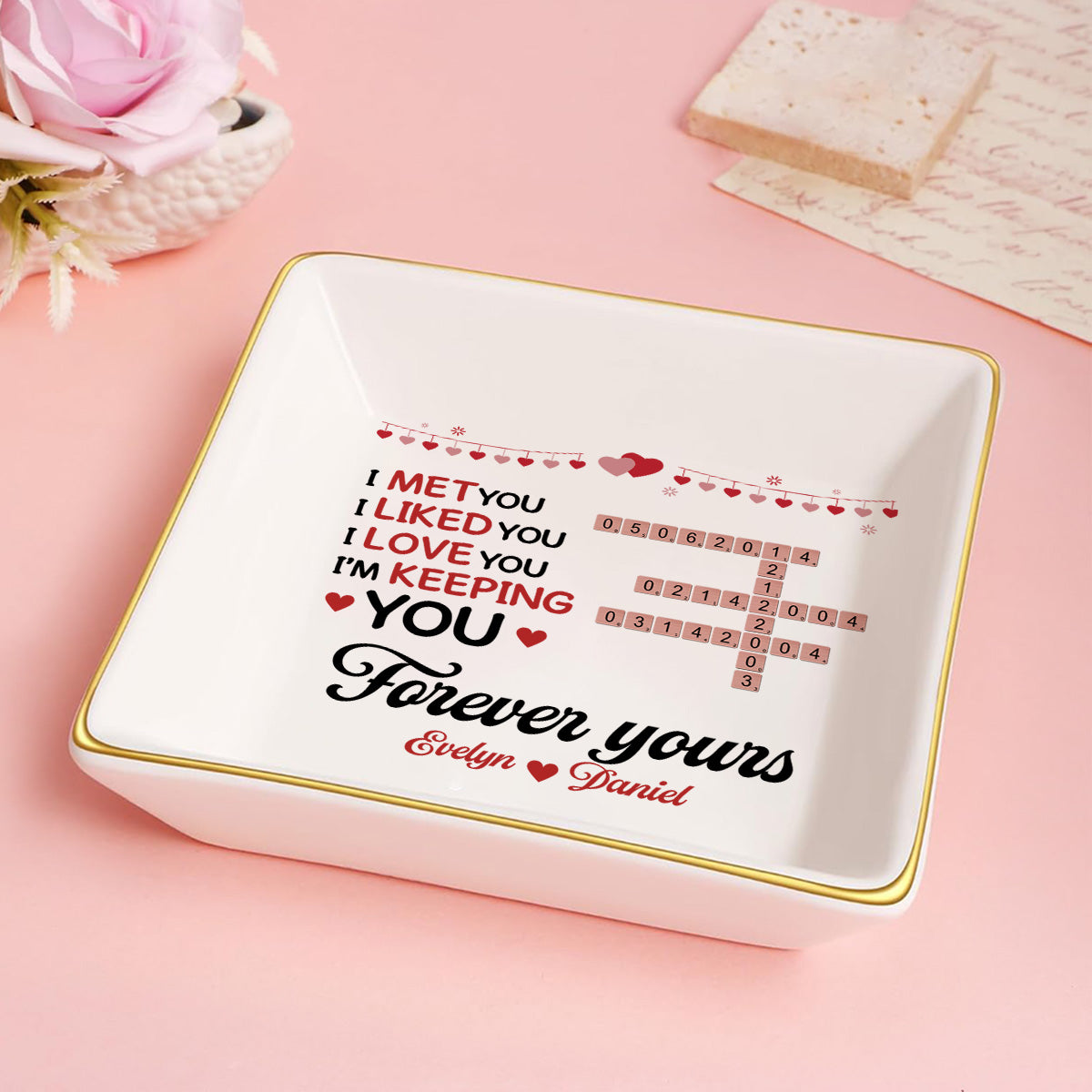 Forever Yours Mark The Dates - Personalized Jewelry Dish