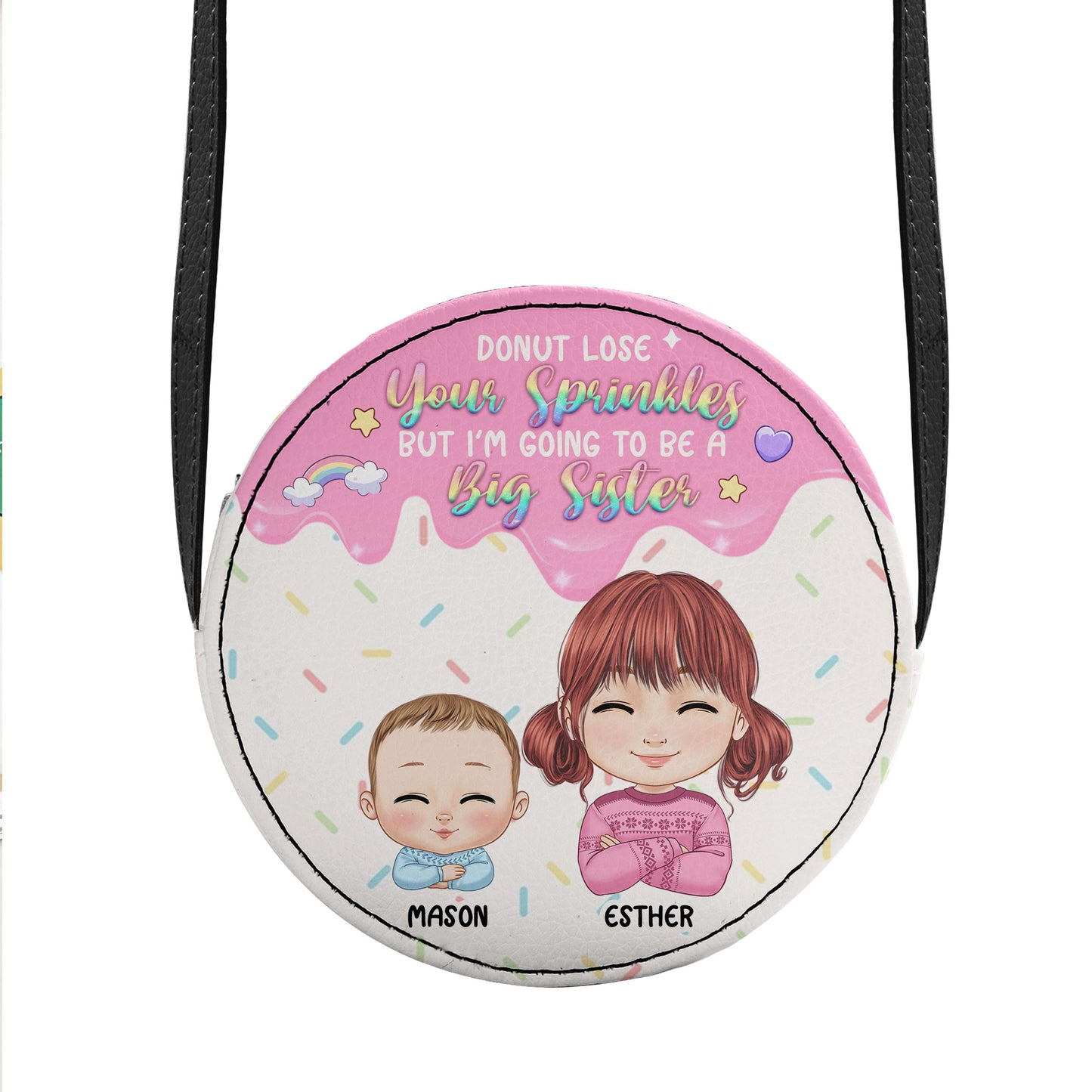 I Am Going To Be A Big Sister - Personalized Kid Round Purse SBCRBLN1782L