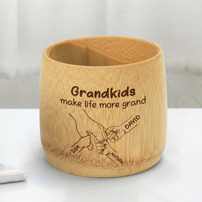 Grandkids Make Life More Grand - Personalized Bamboo Cup