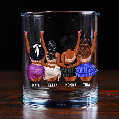 Are We Drunk - Personalized Round Whiskey Glass