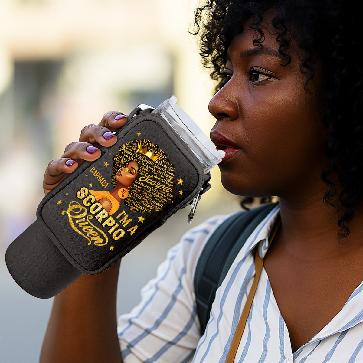 I'm A Zodiac Queen - Personalized Tumbler Holder Bag